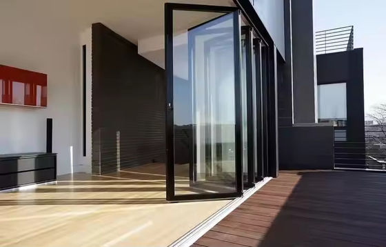 Außen Akkordeon Eintrittsklapptür Aluminium Glas Klapptüren für Veranda