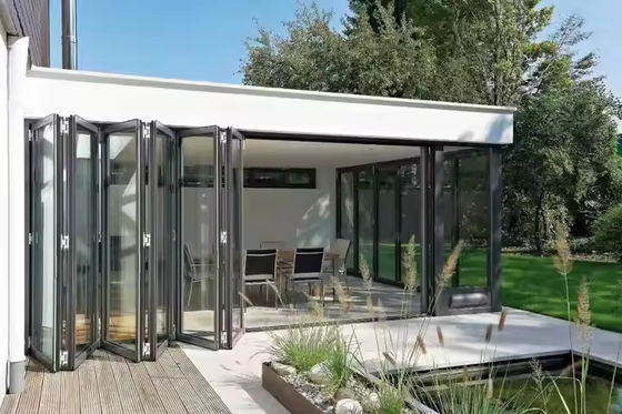 Außen Akkordeon Eintrittsklapptür Aluminium Glas Klapptüren für Veranda