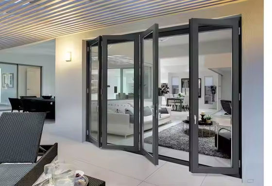 Außen Akkordeon Eintrittsklapptür Aluminium Glas Klapptüren für Veranda