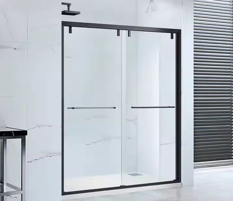 Seitliche Schiebeglasabtrennung für Badezimmer Aluminium Glas Edelstahl Walk-In-Duschraum
