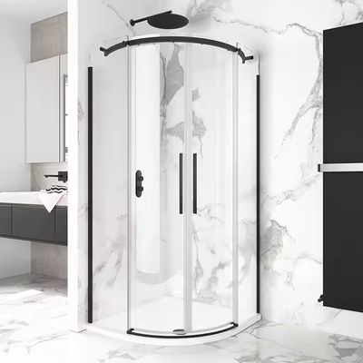 Seitliche Schiebeglasabtrennung für Badezimmer Aluminium Glas Edelstahl Walk-In-Duschraum