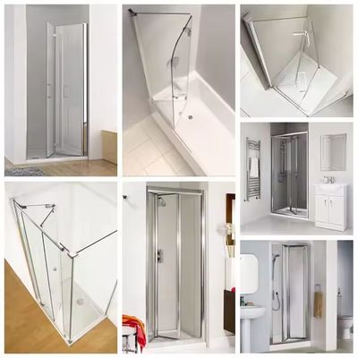 Goldrahmen Moderne Duschkabine mit anpassbaren Hardware-Zubehör und Badezimmergriff aus gehärtetem Glas