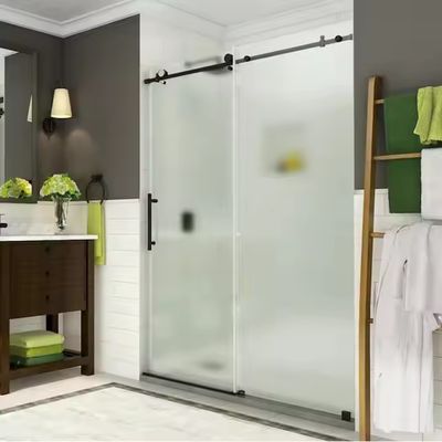 Goldrahmen Moderne Duschkabine mit anpassbaren Hardware-Zubehör und Badezimmergriff aus gehärtetem Glas