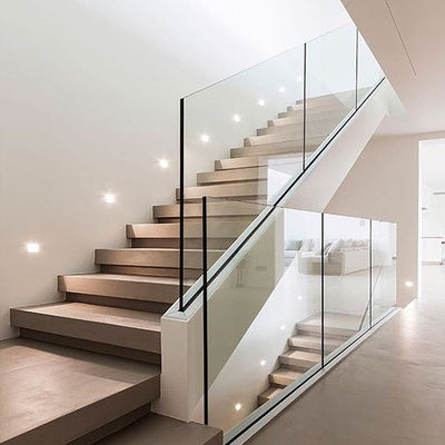 Aluminium U-Profil Kanal Glas Klemme Treppen Handlauf Geländer mit oberem Schienenrahmen