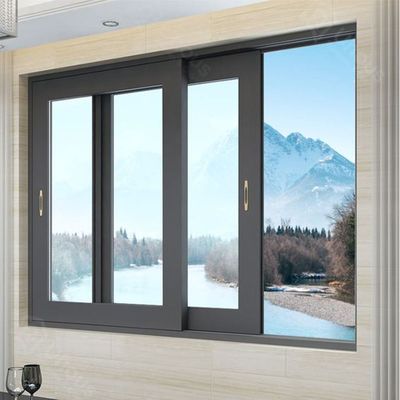 Gehärtetes Glas mit thermischer Auflösung Aluminium-Schiebefenster mit Insektennetz
