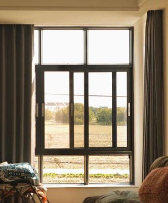 Gehärtetes Glas mit thermischer Auflösung Aluminium-Schiebefenster mit Insektennetz