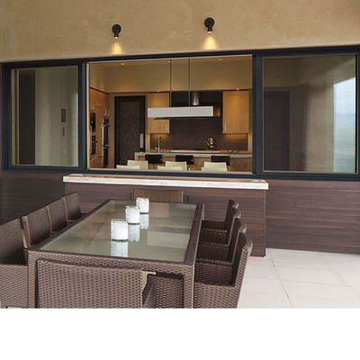 Doppelglas-Gewerbe-Aluminium-Schiebefenster in Birne für Schallschutz und Wärmedämmung