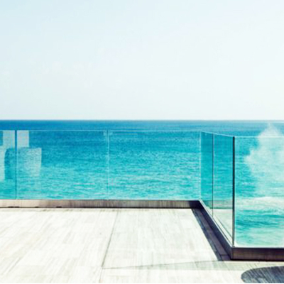 12 mm gehärtetes Glas Balustrade Aluminium U-Kanäle Profil Handrail Geländer System