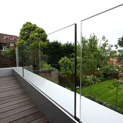 Aluminium U-Profil Glasgeländer Rahmenlos 12mm gehärtetes Glas Outdoor Verbund-Terrassendielen Geländer Bausätze