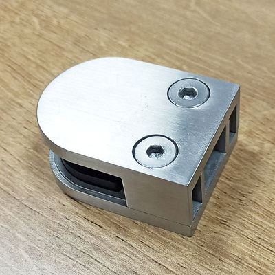 Rahmenloses Treppengeländer aus gehärtetem Glas, verstellbares Design, Bogen-Griffklemme, 304 316 Fitting