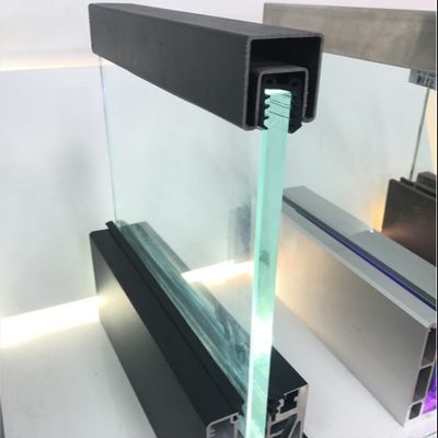 Stabil gehärtetes Glas Balkon Balustrade Glas U-Kanal-System mit Aluminium-Handgurt