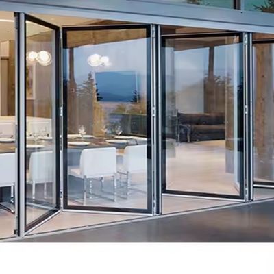 Außen Akkordeon Eintrittsklapptür Aluminium Glas Klapptüren für Veranda