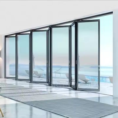 Aluminium Schall- und wasserdichte Isolierte Bi Klapptür Glas Trenntür
