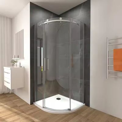 Seitliche Schiebeglasabtrennung für Badezimmer Aluminium Glas Edelstahl Walk-In-Duschraum