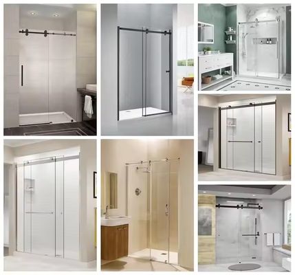 Goldrahmen Moderne Duschkabine mit anpassbaren Hardware-Zubehör und Badezimmergriff aus gehärtetem Glas