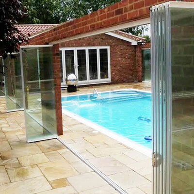 Aluminium-Schiebe-Bi-Fold-Transparente 5+5mm gehärteten Verbundglastüren für Trennbalkon